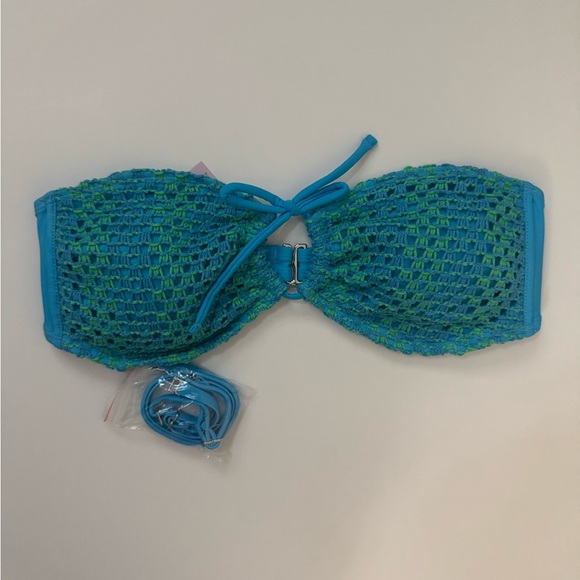 wild fable Other - Wild Fable Women’s Crochet Bikini Top Size Large Blue Green Bathing Suit Summer